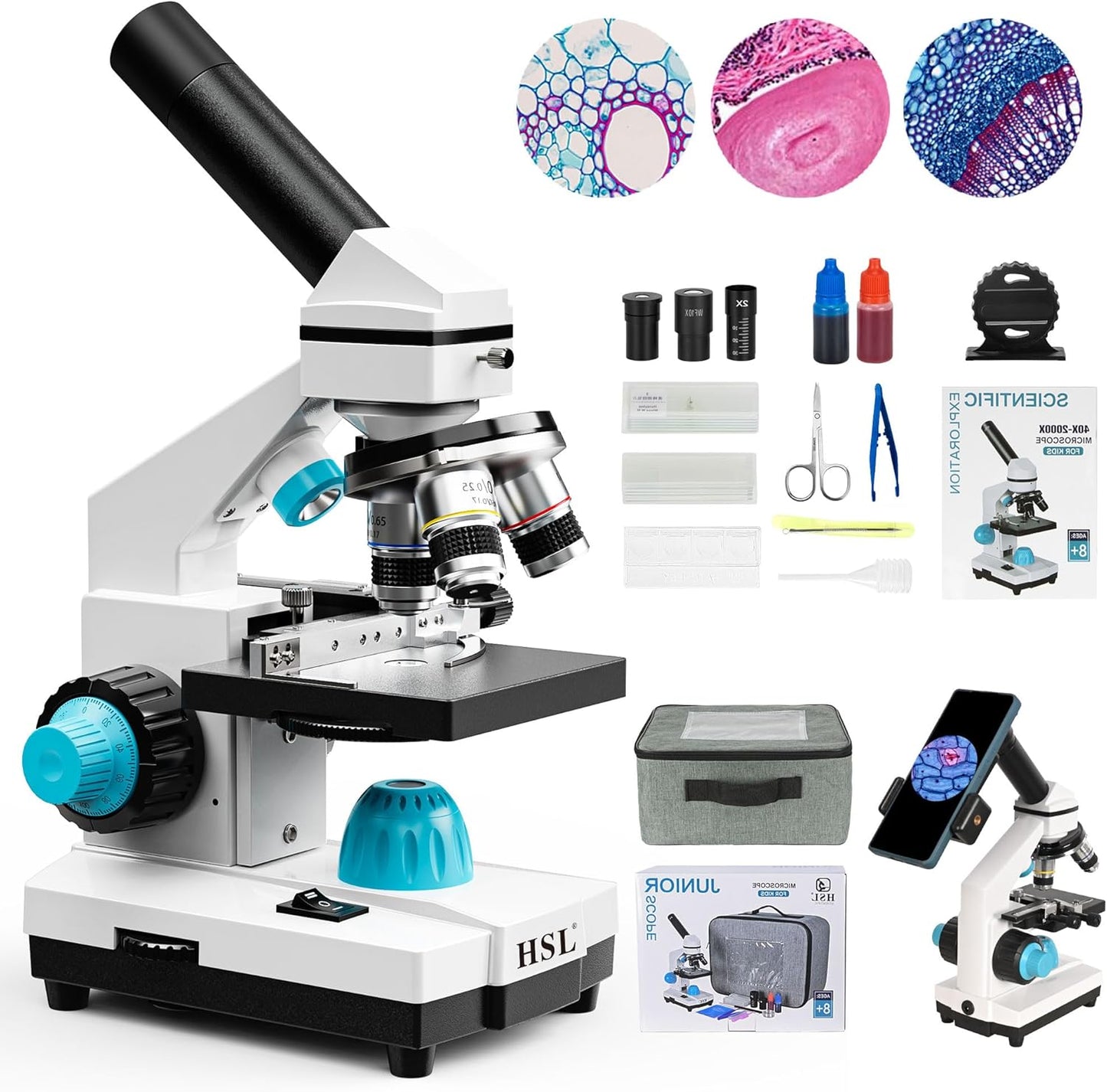 HSL 40X-2000X Microscope for Kids - Perfect Educational Tool