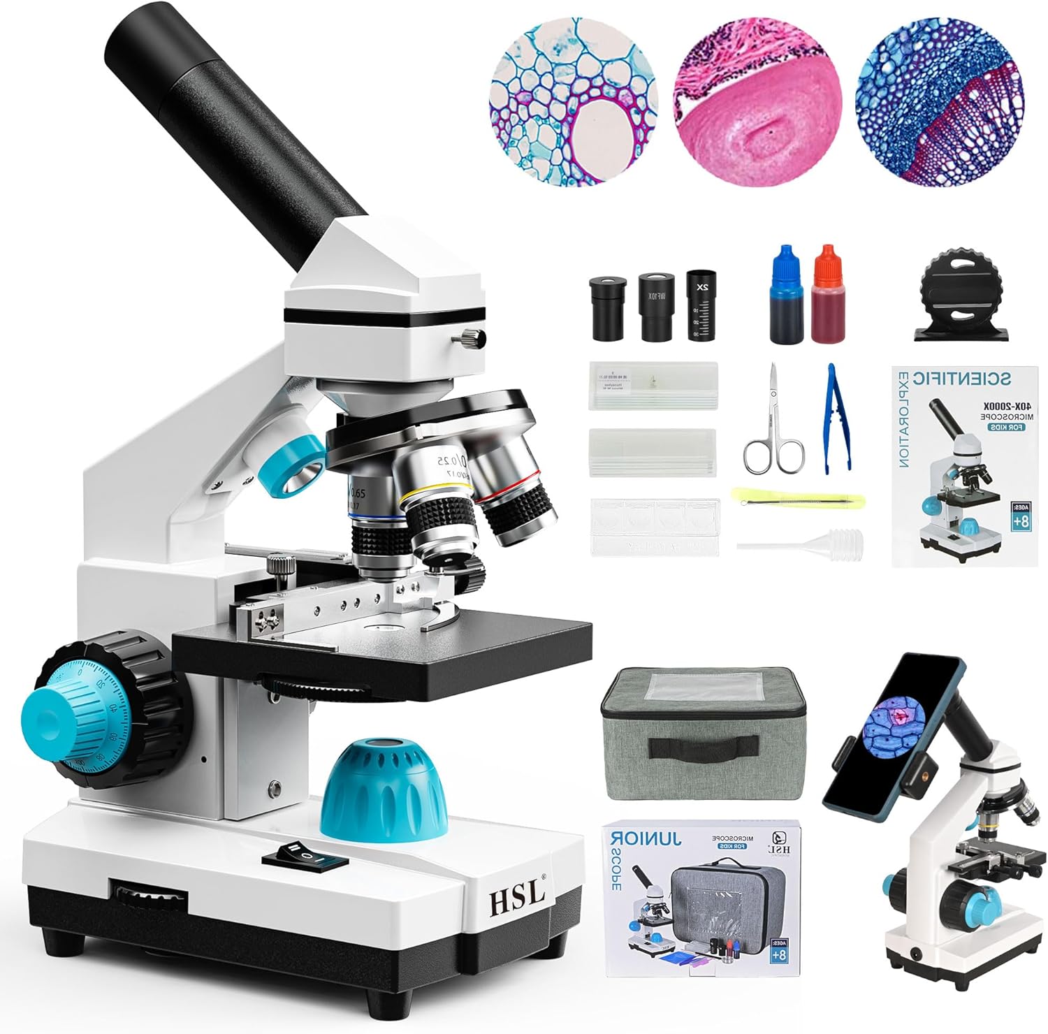 HSL 40X-2000X Microscope for Kids - Perfect Educational Tool
