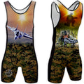 sublimated wrestling singlet for Men - Lycra Moisture-Wicking Fit