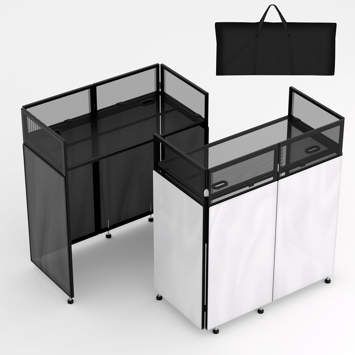 LUCKUP Portable DJ Booth with Adjustable Feet for Events