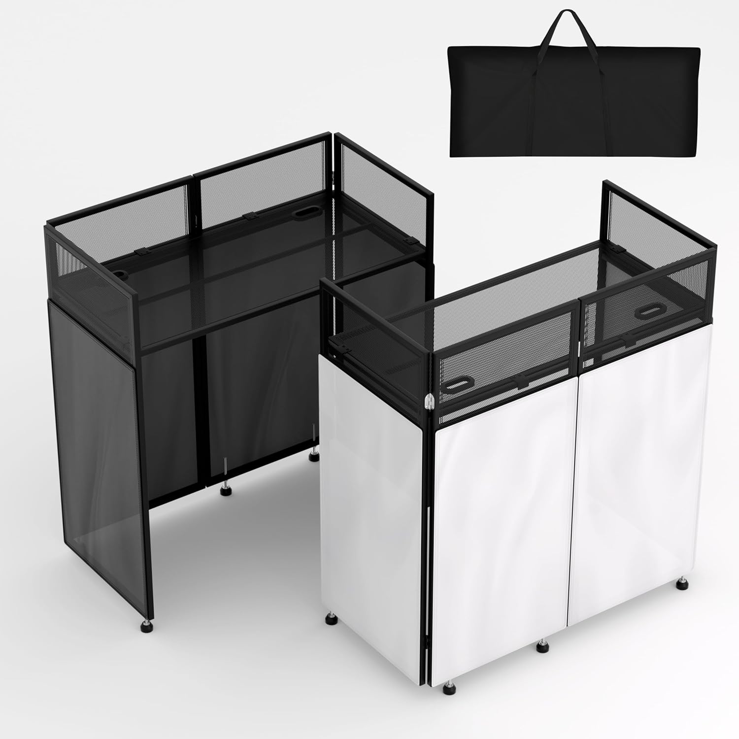 LUCKUP Portable DJ Booth with Adjustable Feet for Events