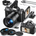 FLATIC 6K 64MP Digital Camera for Vlogging - Flip Screen, Mic
