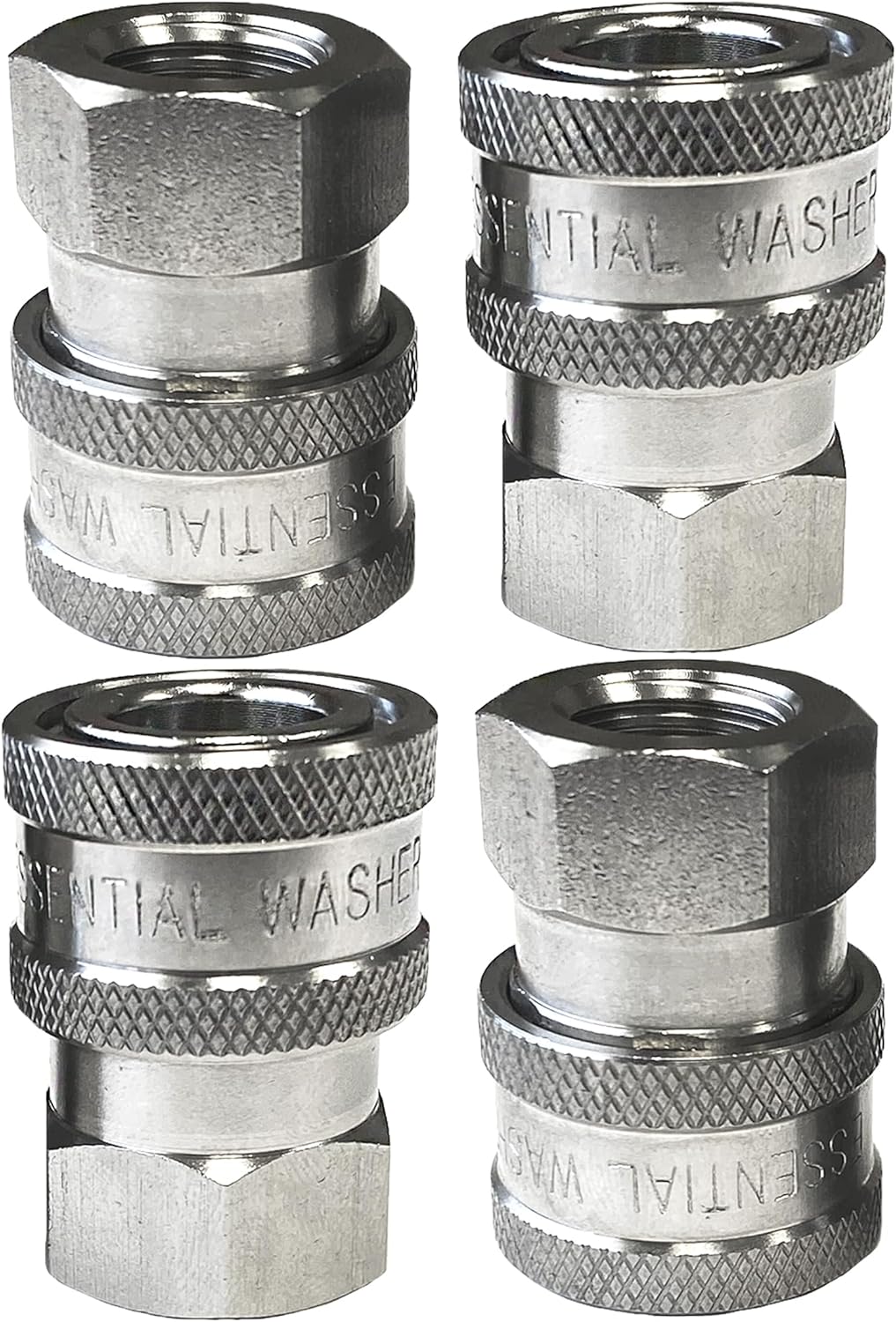 Essential Washer Stainless Steel Quick Connect Fittings Set of 4