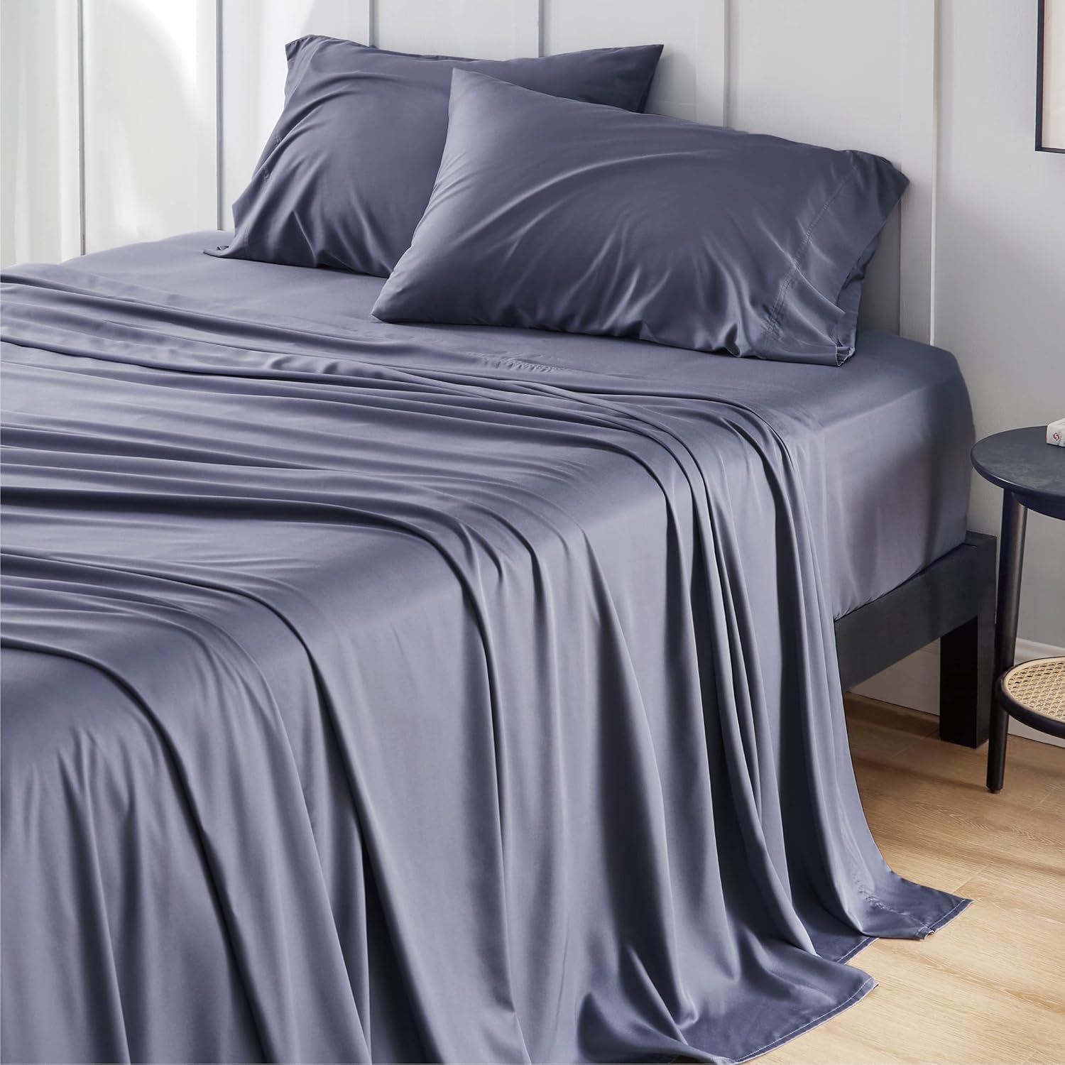 Bedsure Cooling Sheets for Full Size Bed - Dark Grey