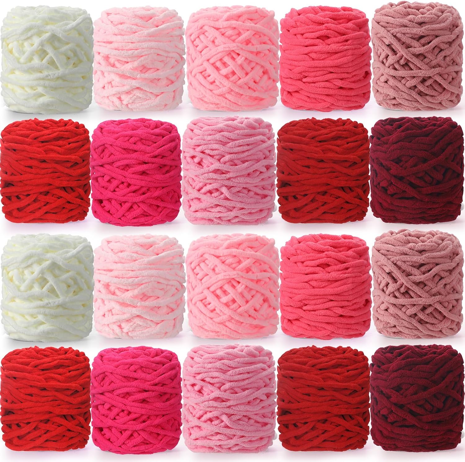Timgle 20 Skeins Chenille Yarn for Knitting and Crafting