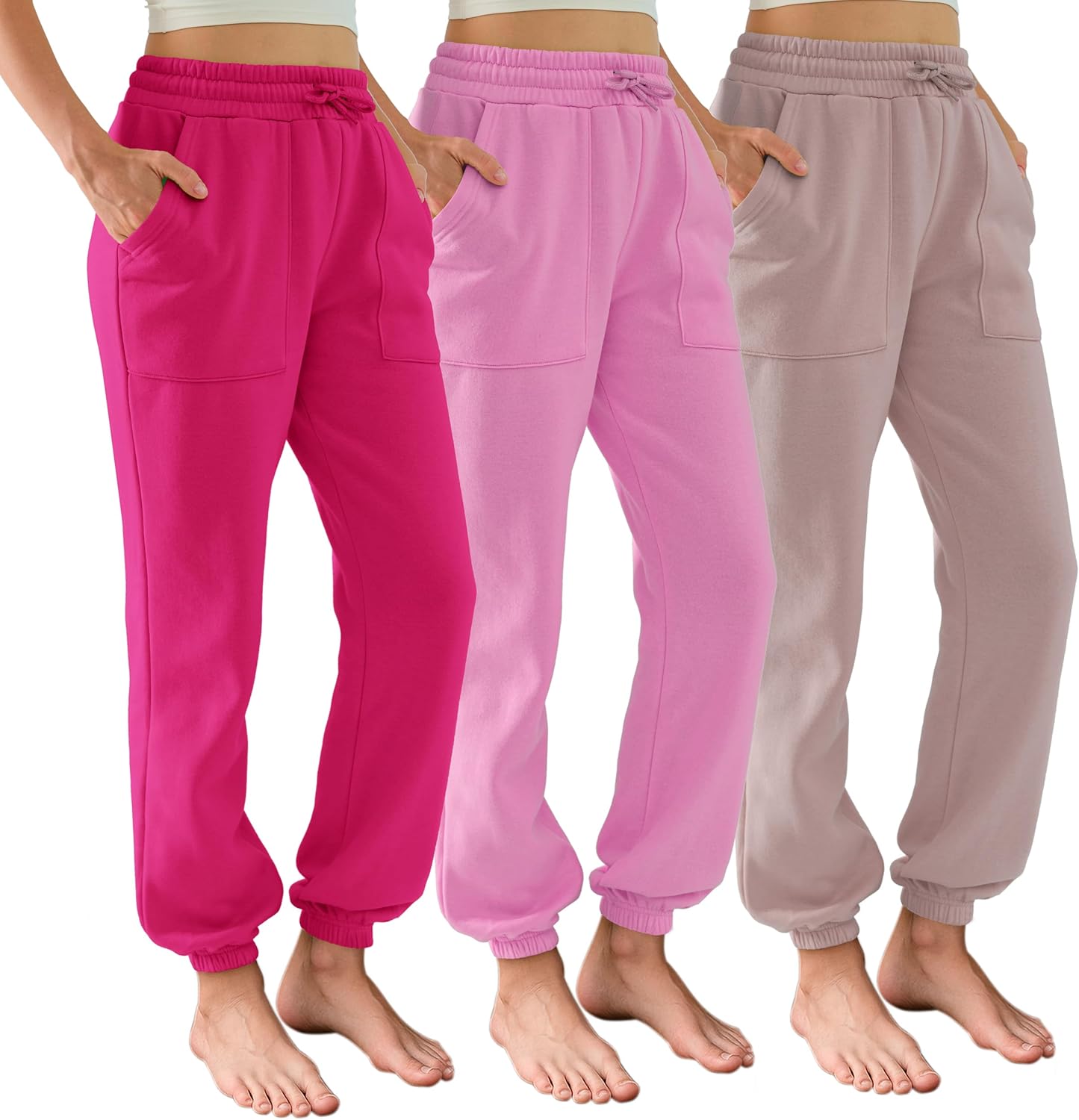 DITOK 3 Pack Sweatpants for Women High Waisted Joggers
