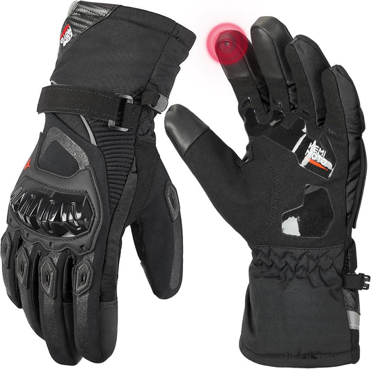 KEMIMOTO Winter Motorcycle Gloves - Touchscreen - Warm & Waterproof