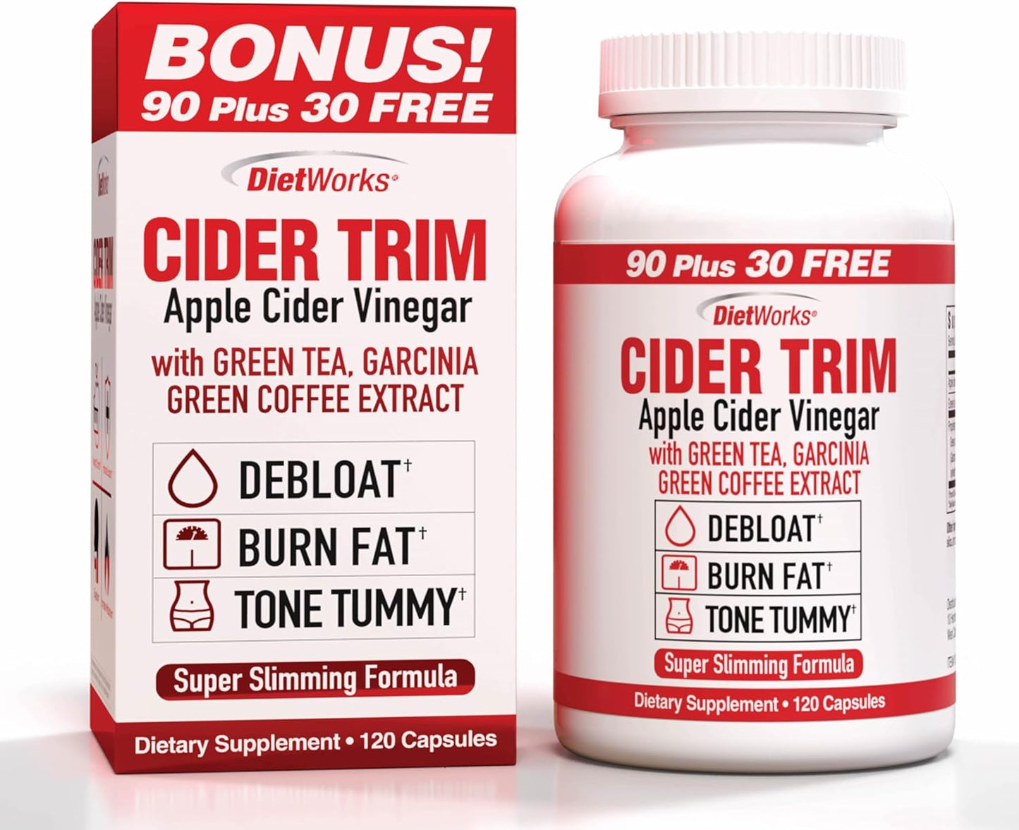 90-Count DietWorks Apple Cider Capsules with Ginger & Cayenne
