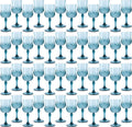 Plastic Wine Glasses Dusty Blue Set of 48 - Reusable Vintage-Style