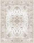 8x10 Area Rug Washable Non-Slip Distressed Modern Rug - Soft, Low-Pile