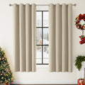 Blackout Linen Curtains 52x63 2 Panels - Full Room Darkening