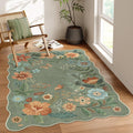 Ultra-Soft Washable Floral Rug: Stain Resistant, Non-Slip