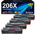 206X Toner Cartridges 4 Pack High Capacity Set - Built-In Chip