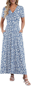 Maxi Dresses for Women Ankle Length Floral Print - Flowy (Style 5RZG)