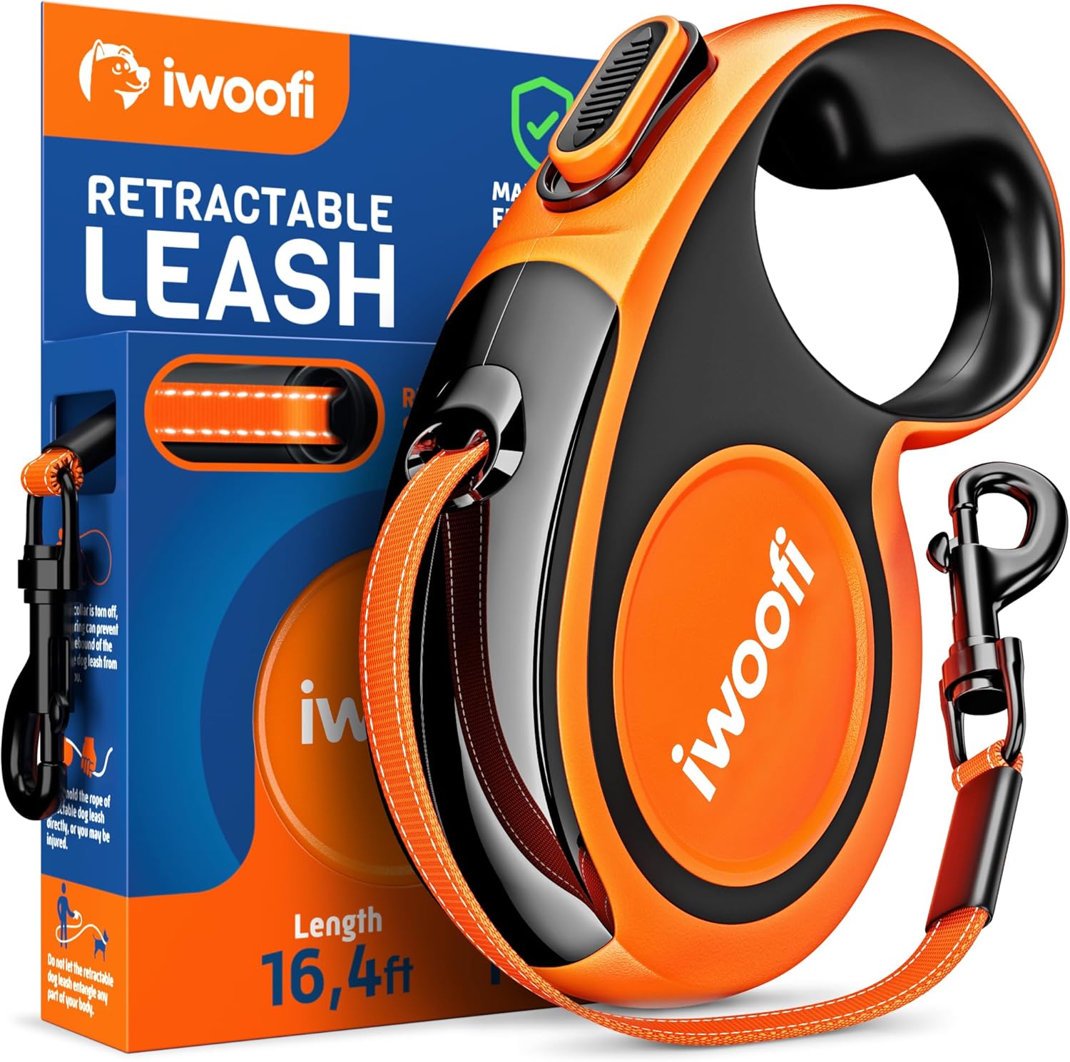 Retractable Dog Leash 16.4 ft - Heavy Duty with Anti-Slip Grip