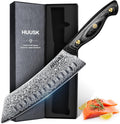 Huusk Damascus Kiritsuke Knife 7in - Hand Forged Sharpness