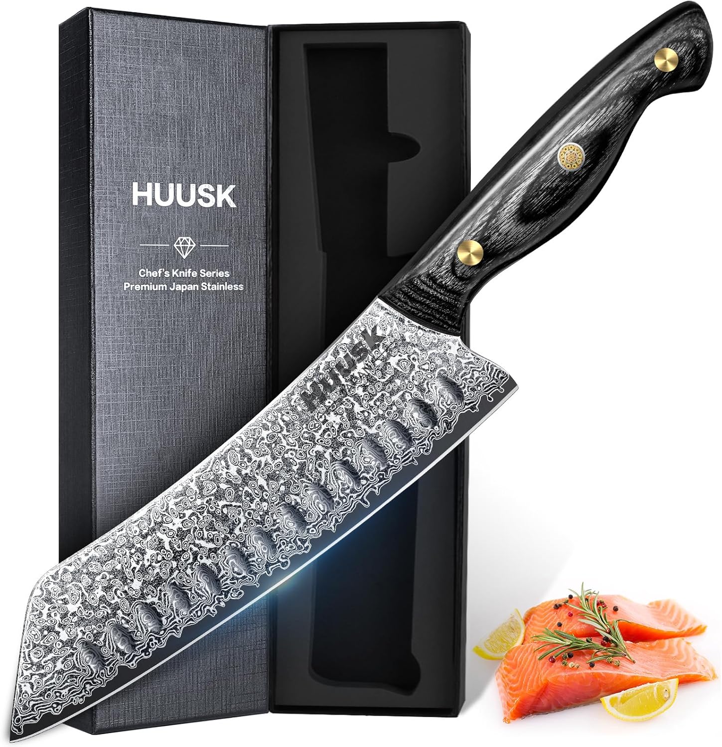 Huusk Damascus Kiritsuke Knife 7in - Ultimate Kitchen Tool