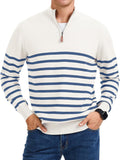 iWoo Quarter Zip Sweater for Men Slim Fit Mock Neck - Smart Layer