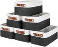 DULLEMELO Small Storage Baskets 6 Pack - Collapsible Canvas Linen Bins
