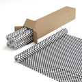 Checkered Black and White Plastic Table Cover Roll 4 Pack - Durable