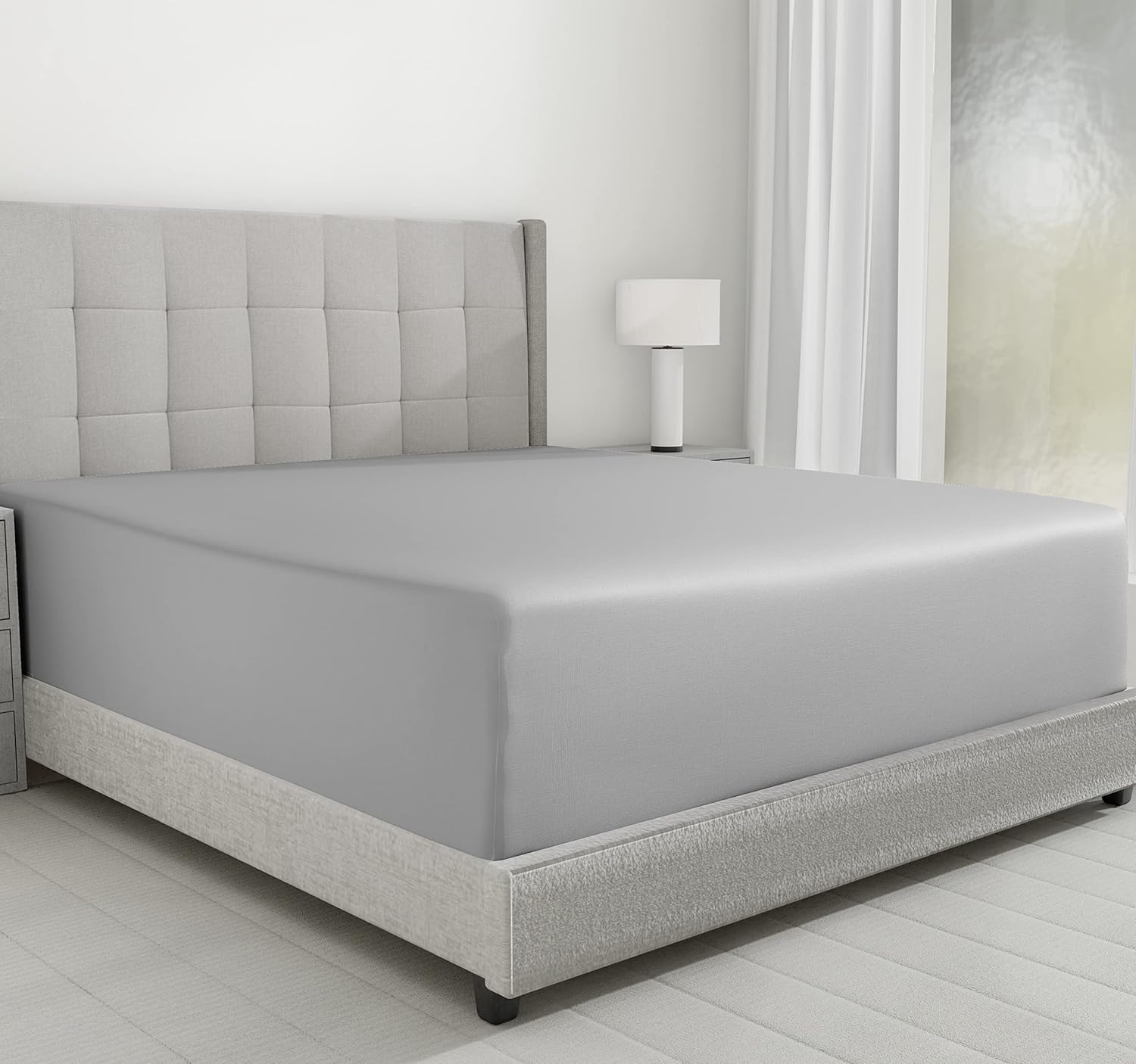 Luxury Queen Size Fitted Sheet - 100% Cotton, 600 Thread Count