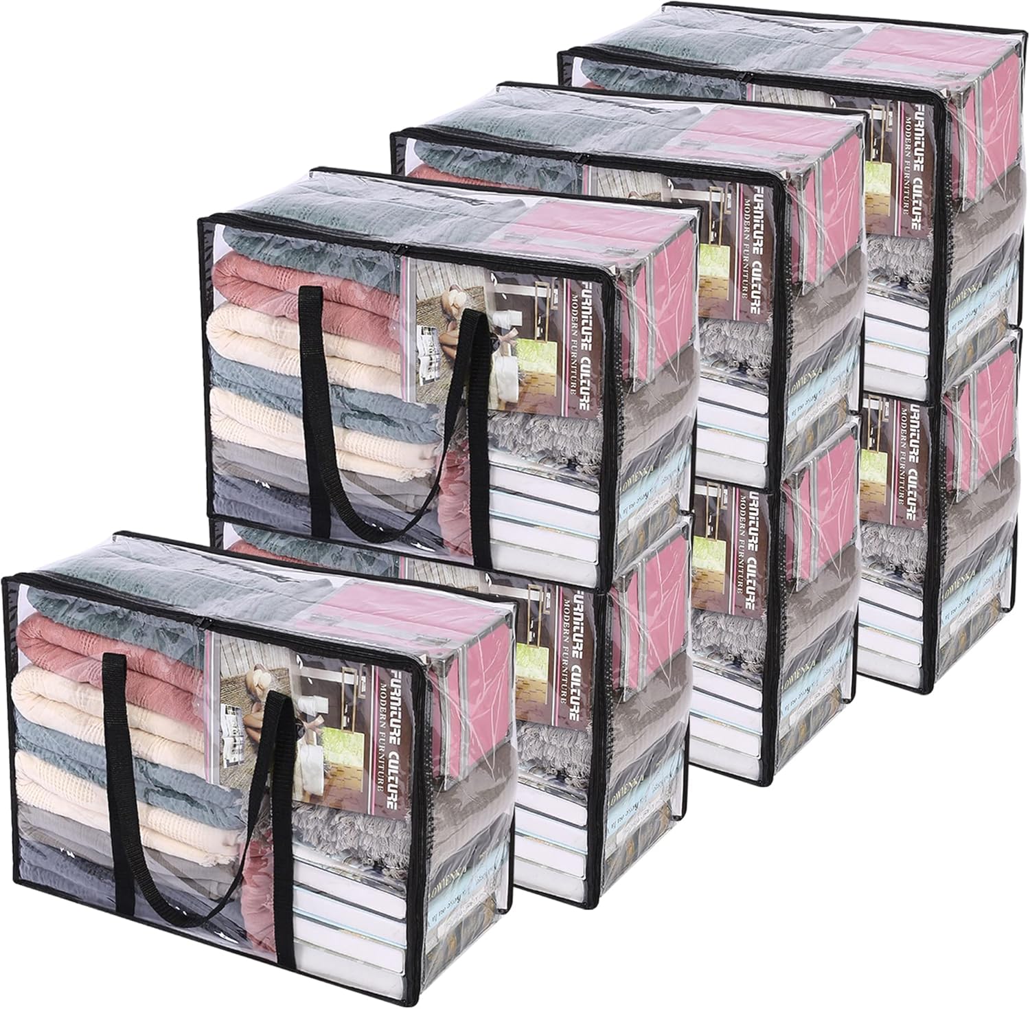 Vieshful 7 Pack Clear Comforter Storage Bag for Bedding Needs