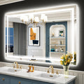 55x36 LED Bathroom Mirror with Lights - Bright Backlit + Front Lit