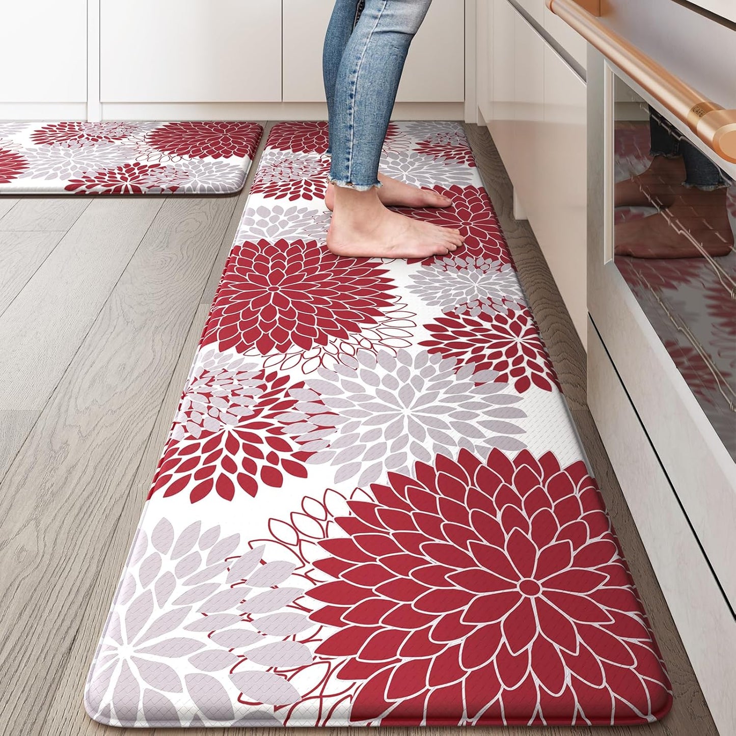Collive Anti Fatigue Kitchen Mats Set of 2 for Comfort and Style