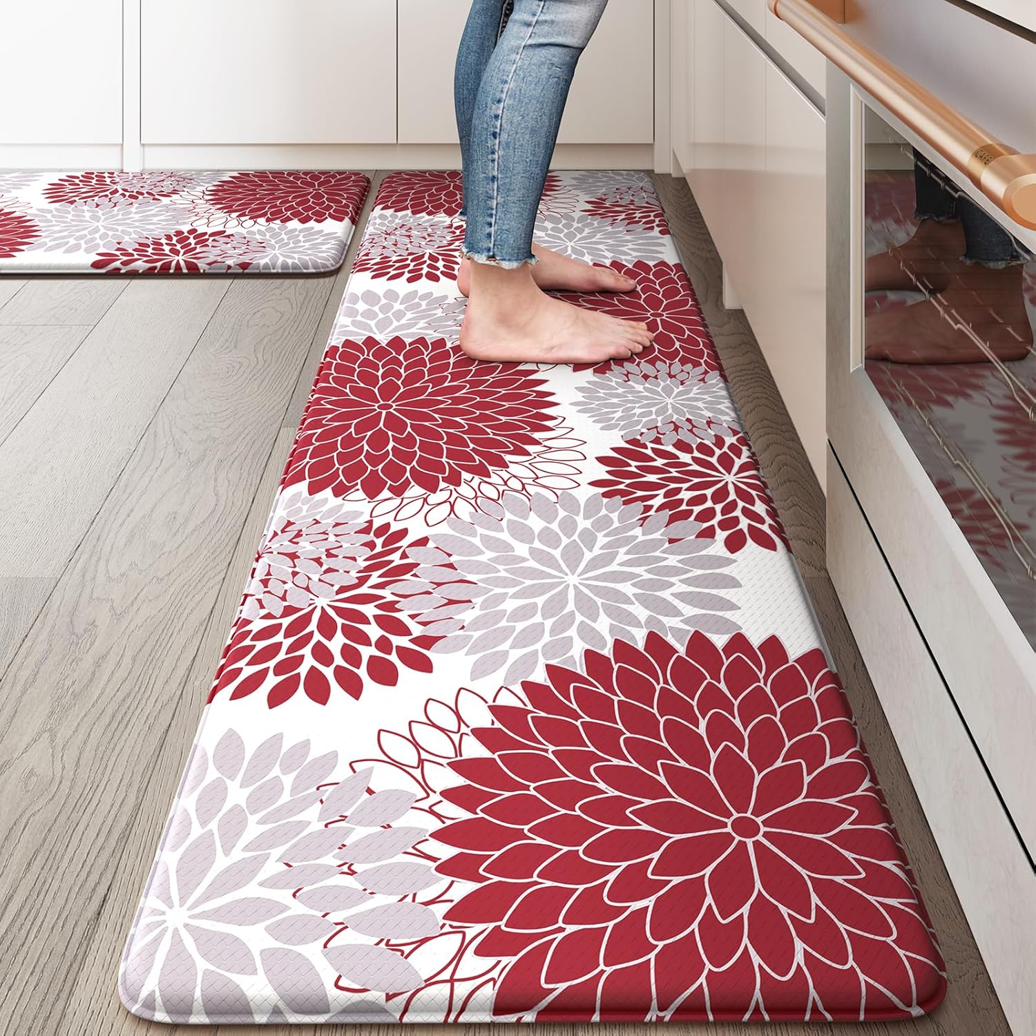 Collive Anti Fatigue Kitchen Mats Set of 2 for Comfort and Style
