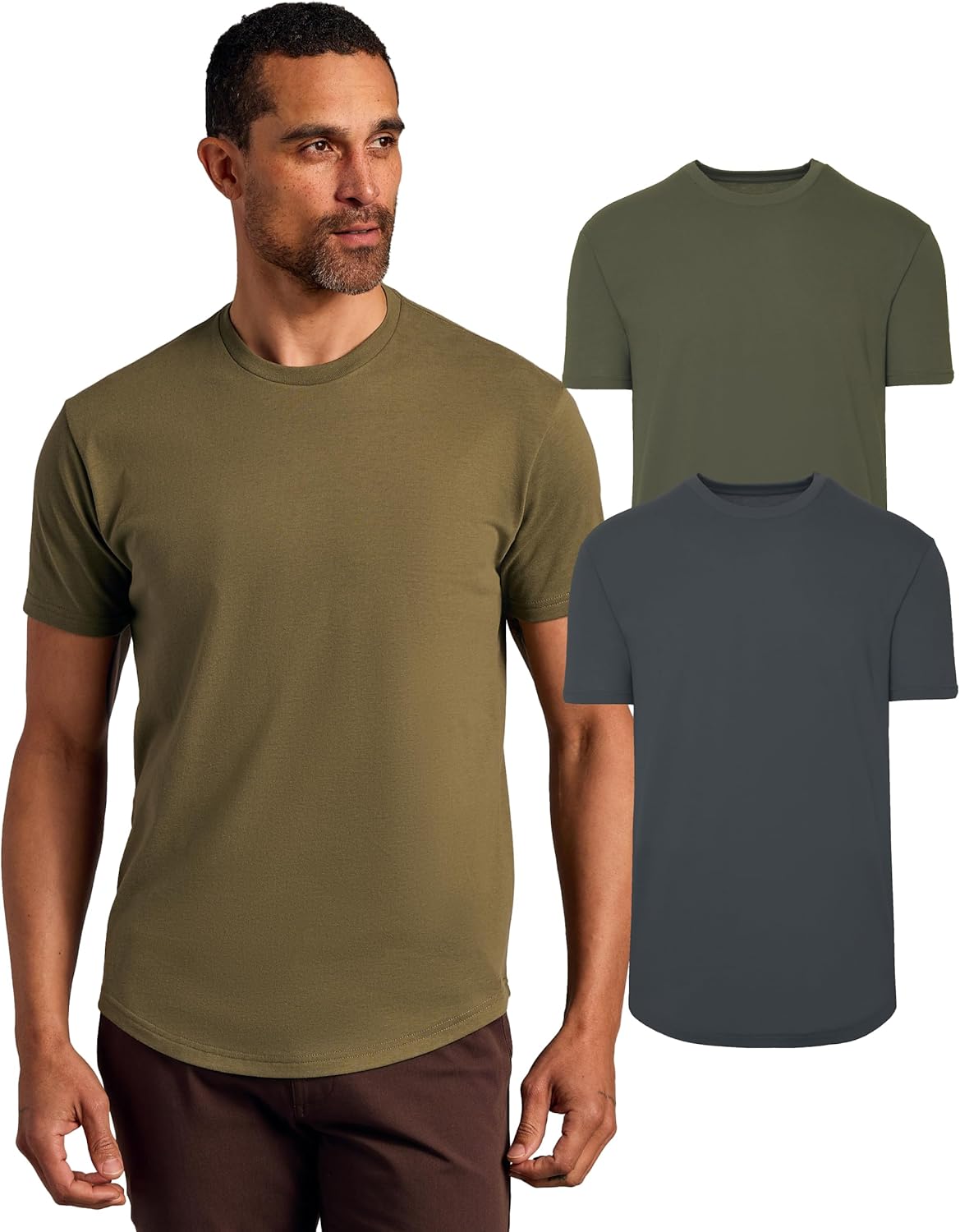 True Classic Mens T-Shirts with Curved Hem for Modern Style