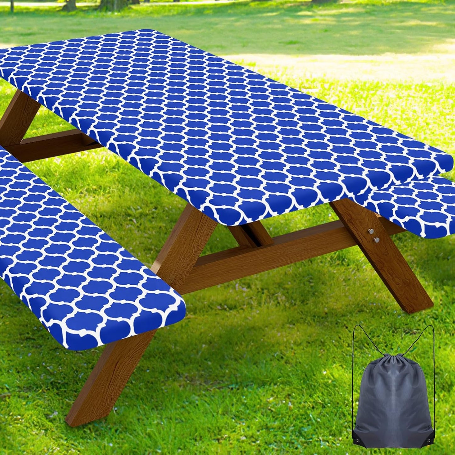 Smiry Picnic Table Cover Set for 8 Foot Tables and Benches