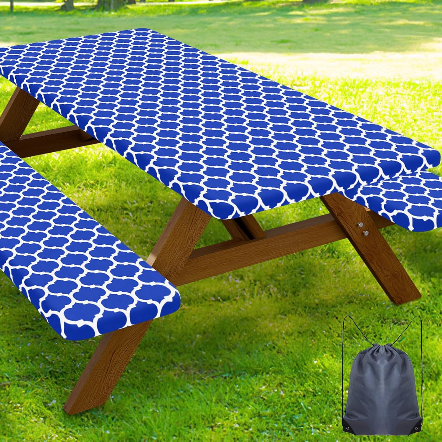 Smiry Picnic Table Cover Set for 8 Foot Tables and Benches