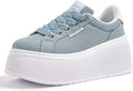 LUCKY STEP Women's Platform Fashion Sneakers - Retro Low Top Lift