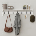 Coat Rack Wall Mount 35 in with Shelf and 9 Hooks - Organized Entryway