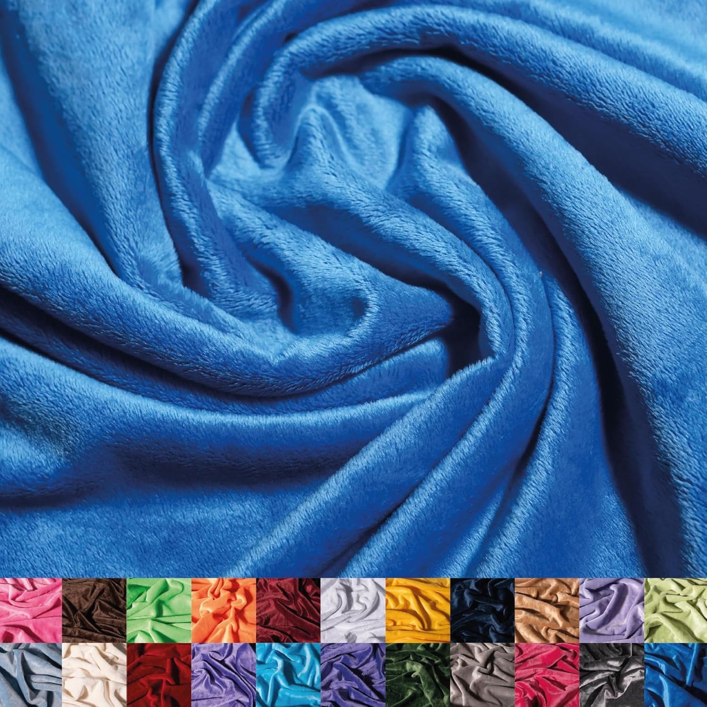 Solid Minky Fabric by The Yard - Soft Royal Blue 58/60in Wide