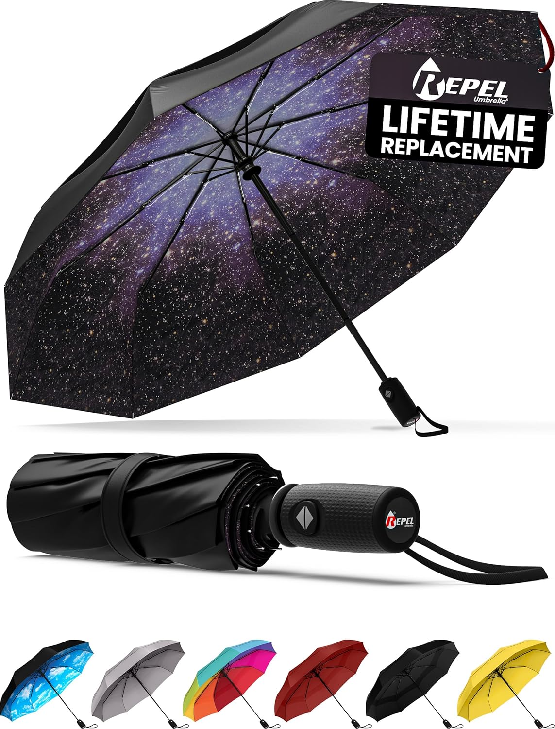 REPEL Windproof Travel Umbrella - Compact & Durable for All