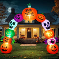 10FT Halloween Inflatable Pumpkin Skeleton Archway - Lighted Yard
