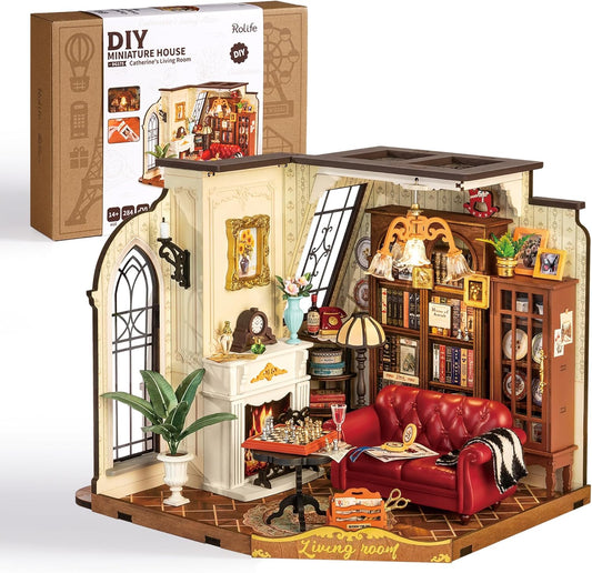 Rolife DIY Miniature House Kit for Adults - Catherine's Living Room