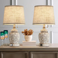 19.5ft Vintage Rustic Table Lamp Set of 2 - Farmhouse USB Bedside