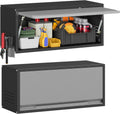 Metal Garage Wall Cabinet with Up-Flip Door - Slim Wall-Mount Storage