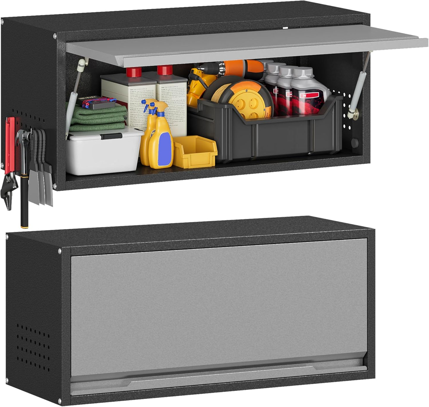 Metal Garage Wall Cabinet with Up-Flip Door for Storage