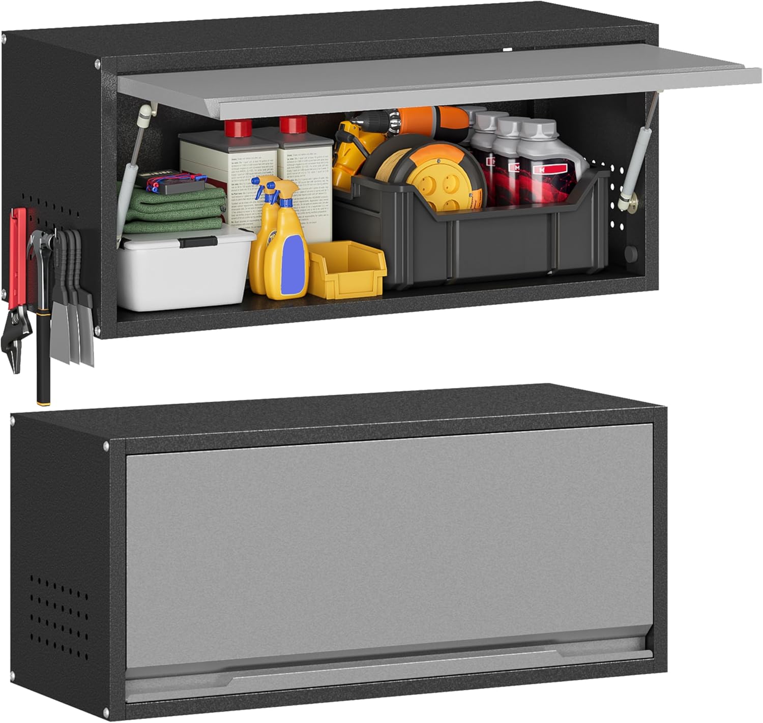 Metal Garage Wall Cabinet with Up-Flip Door for Storage