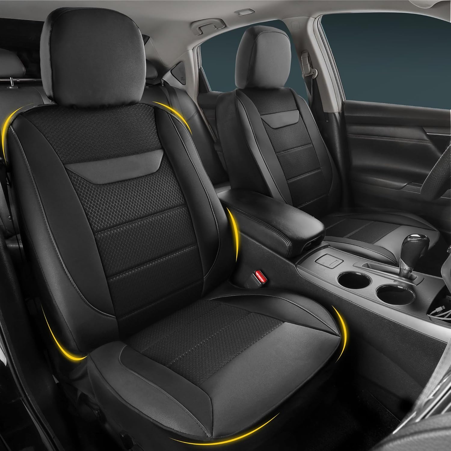 Memory Foam Leather Car Seat Covers - Universal Fit & Easy Install