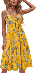 VOTEPRETTY Women's Summer Dress V Neck Tie Front - Flattering Resort