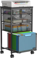 Rolling File Cart with 4 Drawers and Wheels - Mobile Filing Cart