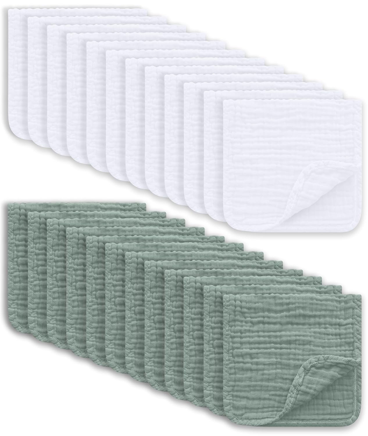 Muslin Burp Cloths Large 100% Cotton for Newborn Essentials