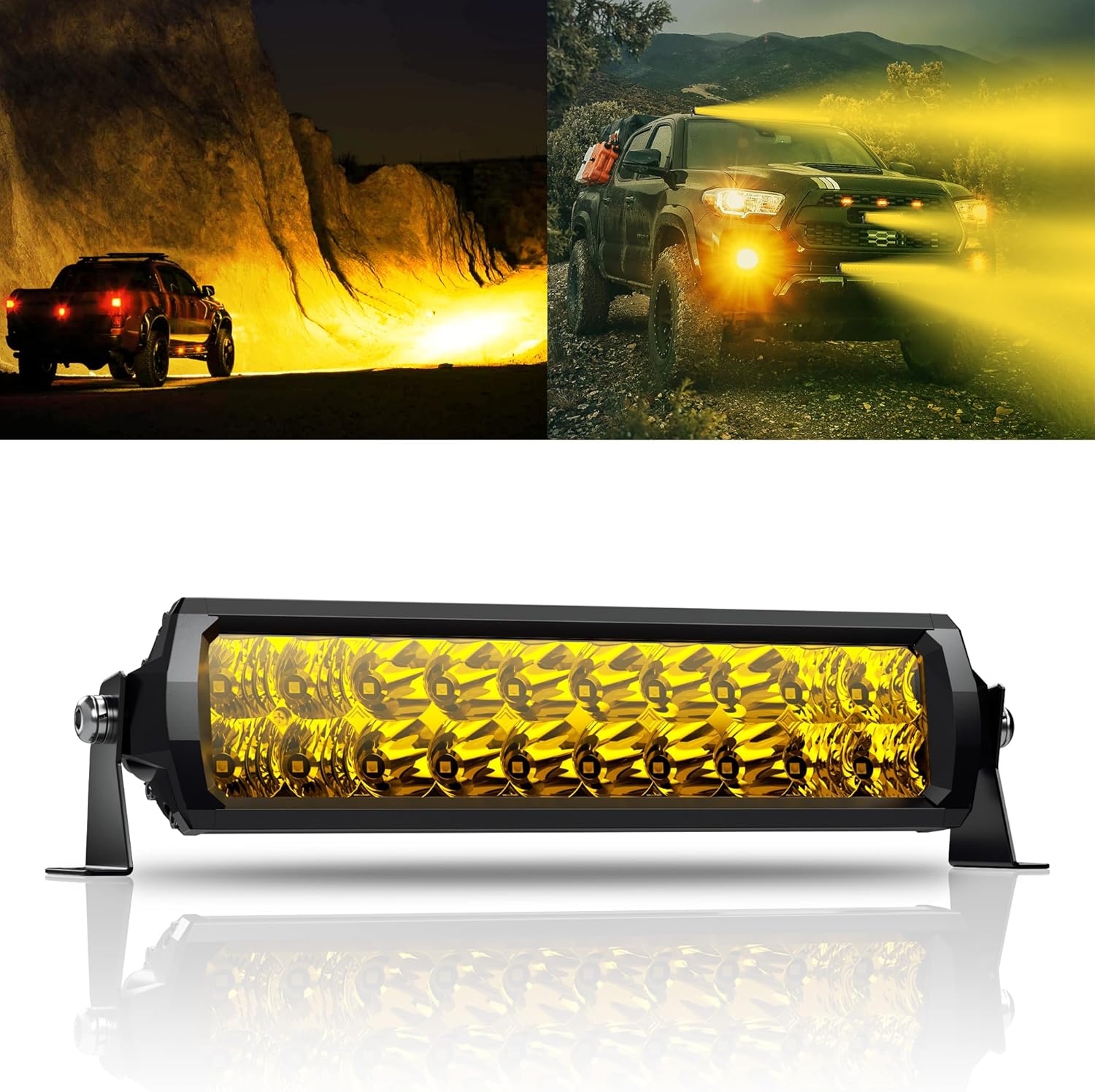 Amber LED Light Bar 12 Inch for Off Road Truck and ATV Use
