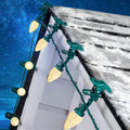 C9 LED Christmas Lights Outdoor with 50 Spring Clips - Warm White