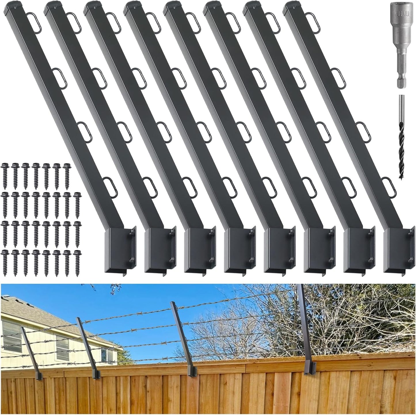 8-Pack 25in Fence Post Extender for Increased Height and Privacy