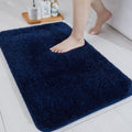 Bath Rugs for Bathroom Extra Thick Anti-Slip Plush Shaggy Mat - Navy